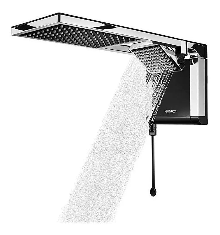 Chuveiro Elétrico De Parede Lorenzetti Acqua Ultra Duo Flex Preto Cromado 6800w 220v